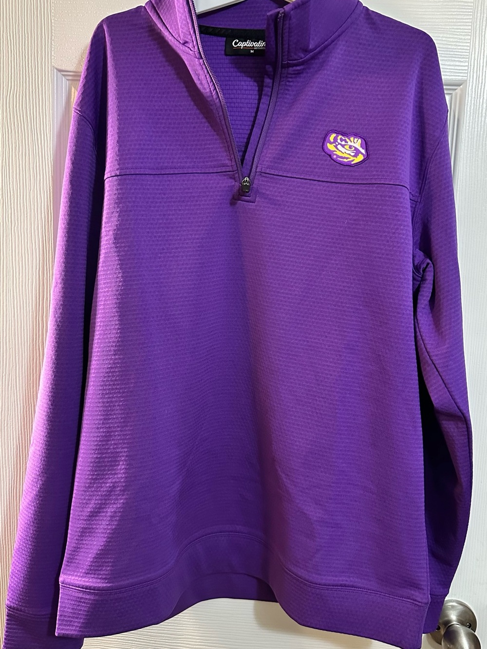 Captivating LSU Men's Purple Quarter-Zip Pullover Sweater